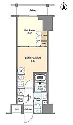AZURETERRACE東陽町 1DKの間取図画像