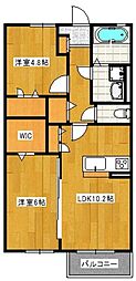 ハイム老司 2LDKの間取図画像