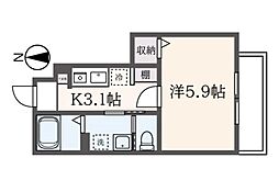 モンシェリー 1Kの間取図画像