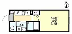 Felice元住吉 1Kの間取図画像
