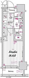 ガーラ・プレシャス門前仲町 1Kの間取図画像
