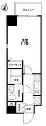 コモド川崎 1Kの間取図画像