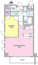 CITYCURRENT代官山 1LDKの間取図画像