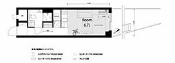 ライオンズガーデン池田山 ワンルームの間取図画像
