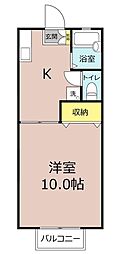 ハイツ白船 1Kの間取図画像