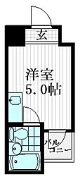 トップルーム品川NO2 ワンルームの間取図画像