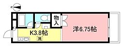 ローリエ八幡山 1Kの間取図画像