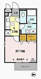 K&K141 1Kの間取図画像