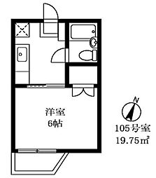 緑が丘ハイツ 1Kの間取図画像