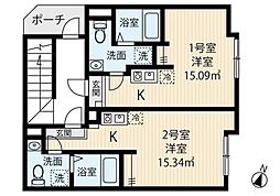 フィオーレ西日暮里B ワンルームの間取図画像