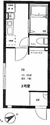 リーヴェルポート横浜南Applause 1Kの間取図画像