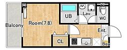 (仮称)ジーメゾン淵野辺ノース 1Kの間取図画像