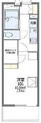 レオパレスフリーダムベッセル4 1Kの間取図画像