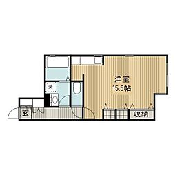 ペレニアルガーデン ワンルームの間取図画像