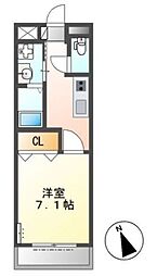 Ryusen2 1Kの間取図画像