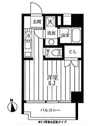 パークサイド木場 ワンルームの間取図画像