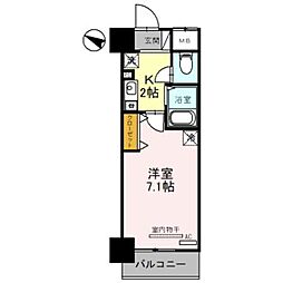 ユニスペースコープイサム 1Kの間取図画像