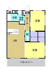 (仮称)日ノ出町YMマンション 2LDKの間取図画像