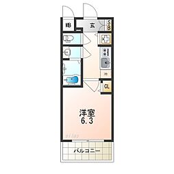 アドバンス大阪ドーム前アヴェニール 1Kの間取図画像