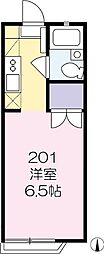ジュネスK2 1Kの間取図画像