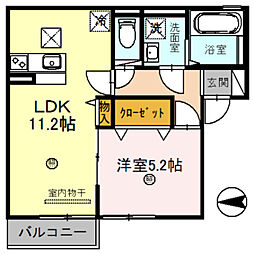 ドミール本町 1LDKの間取図画像
