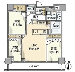 ドレッセ千鳥町 3LDKの間取図画像