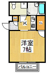 グリーンヒルズ5 1Kの間取図画像
