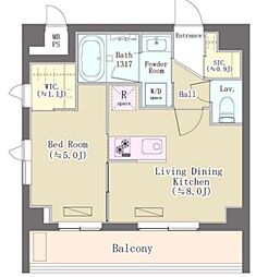 ParkResidence三軒茶屋 1LDKの間取図画像