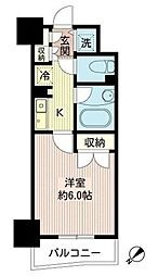 モア・クレスト築地 1Kの間取図画像