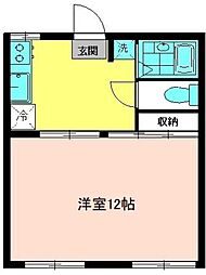 コスモハイツ幸 1DKの間取図画像