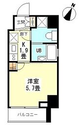 シンシア芝浦lunetta 1Kの間取図画像