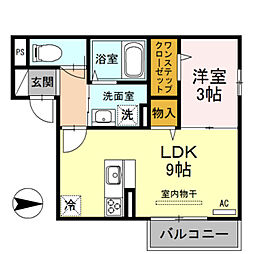 メゾンドショコラ三国ケ丘 1LDKの間取図画像