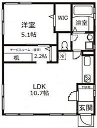 三惠ハイム 1LDKの間取図画像