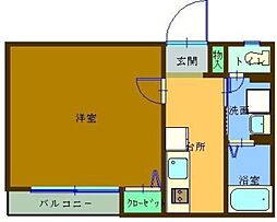 Ｖｉｌｌａ ｄＥｓｔｅ ヴィラデステ 2階1Kの間取り