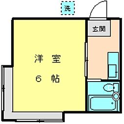 モイドーマ日吉 1Kの間取図画像