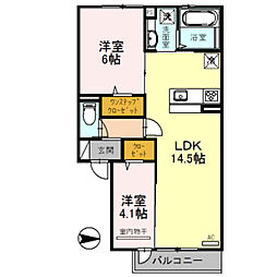メゾン・ハルモニアW-room 2LDKの間取図画像