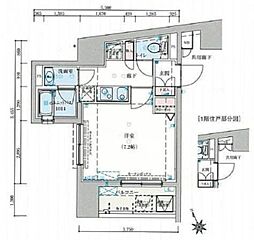 プラチナコート上野 1Kの間取図画像