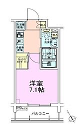 門前仲町レジデンス参番館 1Kの間取図画像