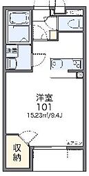 レオネクストレイルリンク 1Kの間取図画像