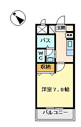 ラヴィーナ弐番館 1Kの間取図画像