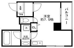 グランドベル ワンルームの間取図画像