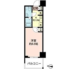 MFPRコート木場公園 1Kの間取図画像
