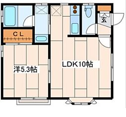 ラーク南 1LDKの間取図画像