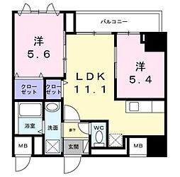 ザ・グラン キース 2LDKの間取図画像