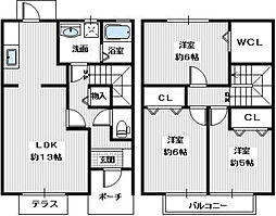 Green Garden in GUMINOKI　B 1階3LDKの間取り