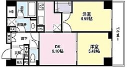アイム白金高輪 2DKの間取図画像