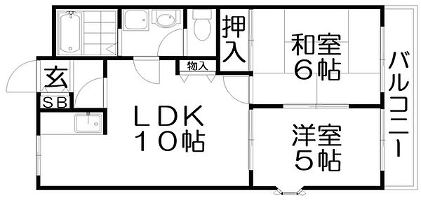 Kヴィラ　2号館 ｜大阪府門真市柳田町(賃貸マンション2LDK・2階・47.00㎡)の写真 その2