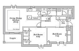 メゾン・ド・パンテュール 4階2LDKの間取り