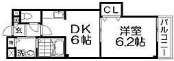 ボヌールレジダンス 1DKの間取図画像
