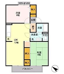 メゾンパークス東大宮 2LDKの間取図画像